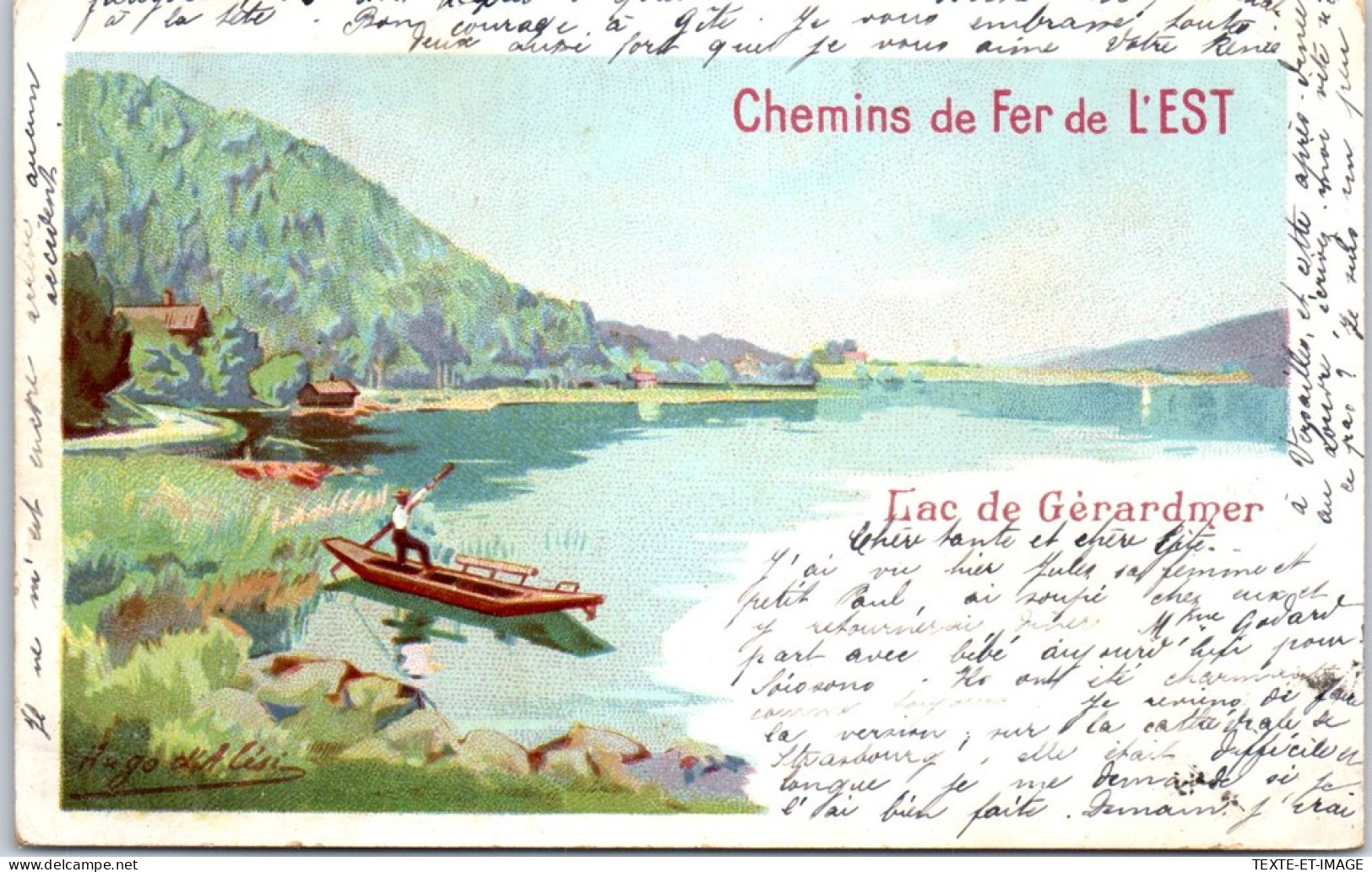 88 GERARDMER - Carte Souvenir Chemins De Fer, Le Lac  - Gerardmer