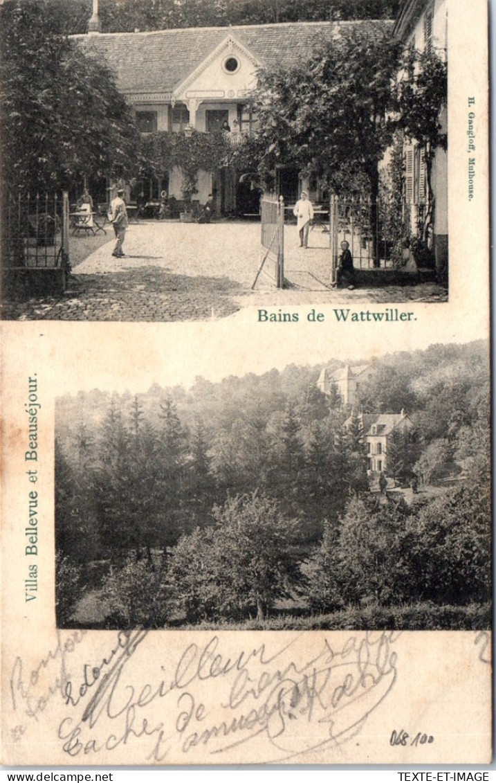 68 Carte Double Vues, Bains Wattwiller, Villa Bellevue  - Autres & Non Classés