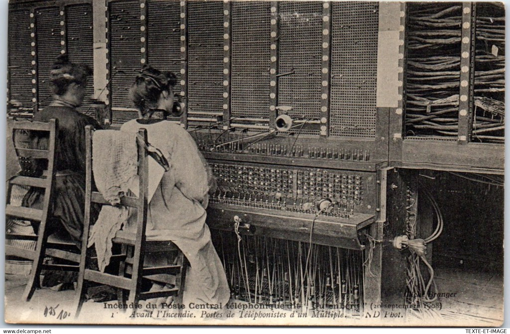75 PARIS - Poste De Telephonistes Avant L'incendie De 1908 - Sonstige & Ohne Zuordnung