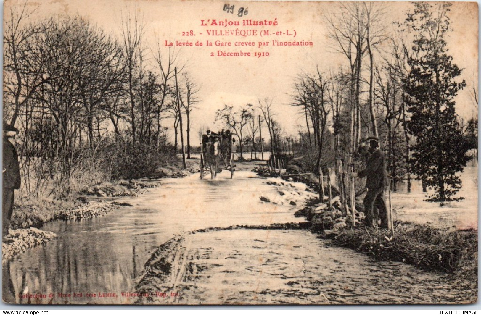 49 VILLEVEQUE - Crue De 1910, La Levee De La Gare  - Sonstige & Ohne Zuordnung