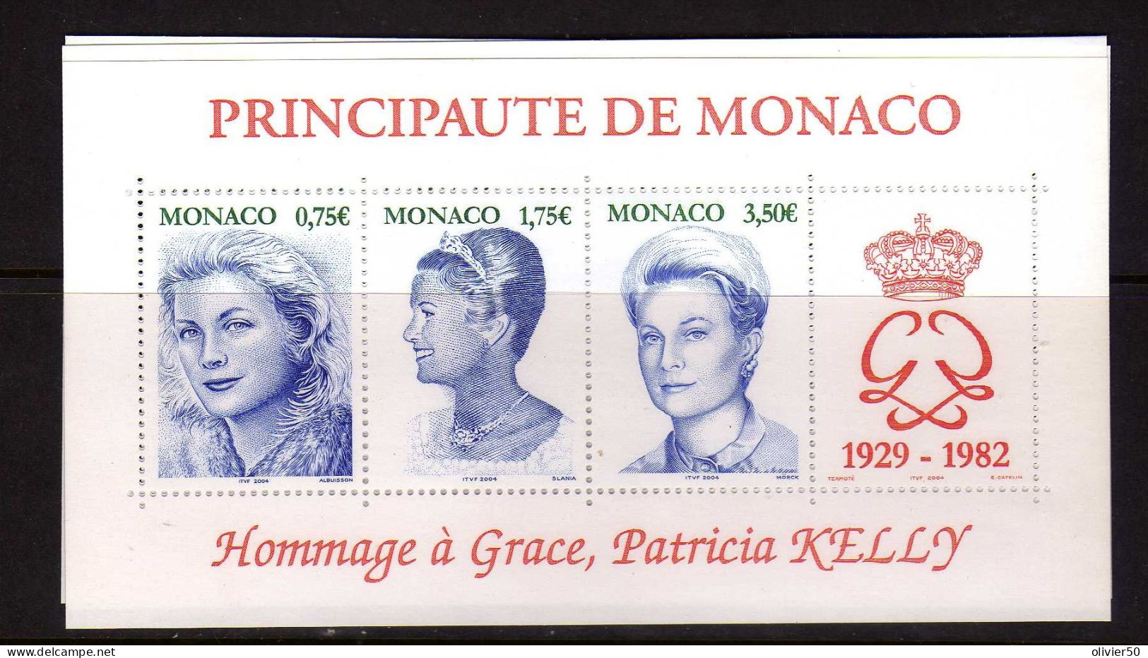 Monaco - 2004 - BF - Hommage A Grace Patricia Kelly - Princesse De Monaco - Actrice - Cinema - Neufs** - MNH - Blocchi