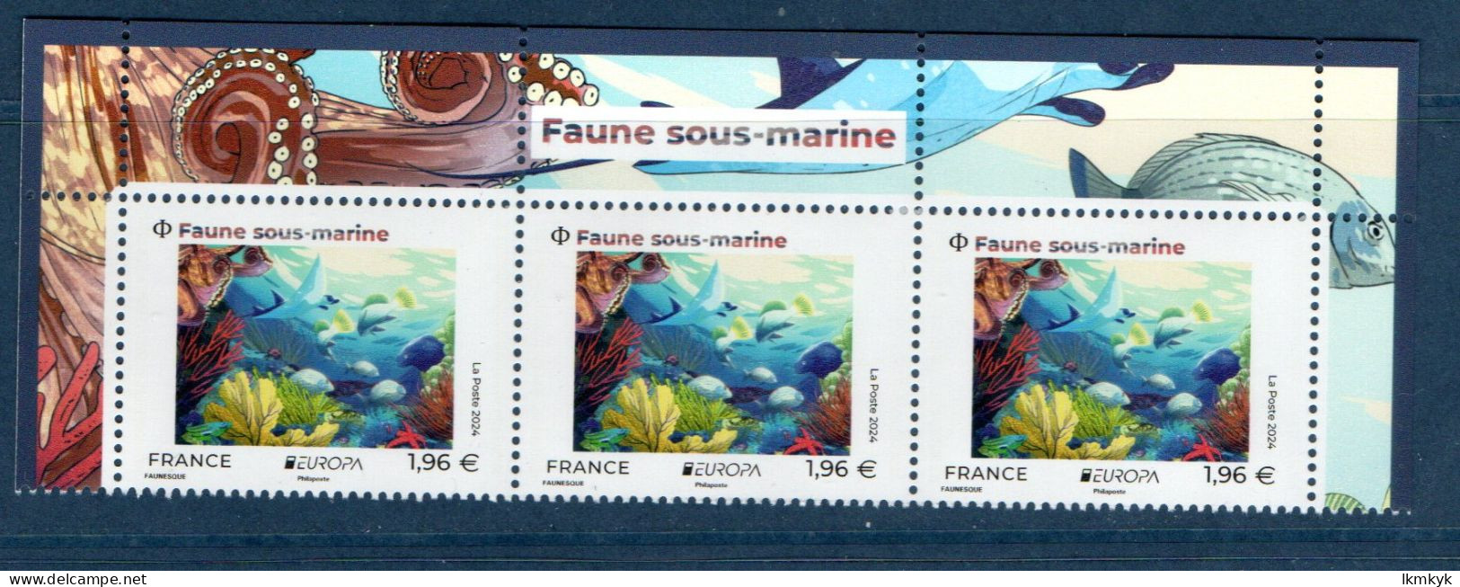 France 2024. Haut De Feuille Faune Sous Marine.** - Ongebruikt