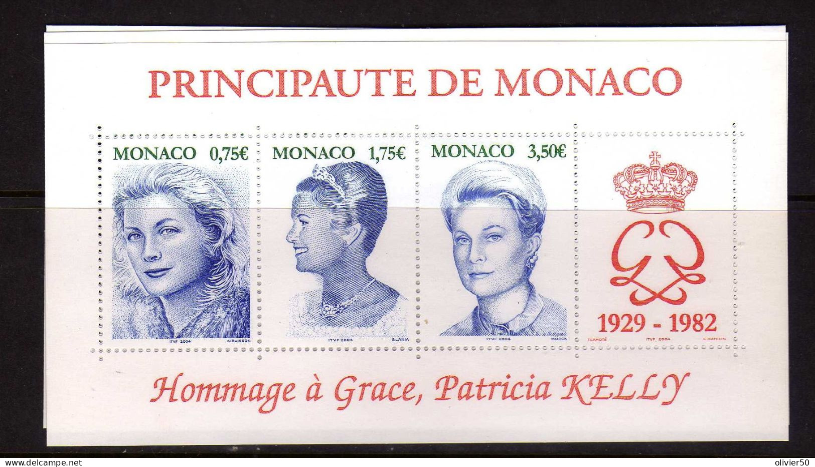 Monaco - 2004 - BF - Hommage A Grace Patricia Kelly - Princesse De Monaco - Actrice - Cinema - Neufs** - MNH - Blocks & Sheetlets