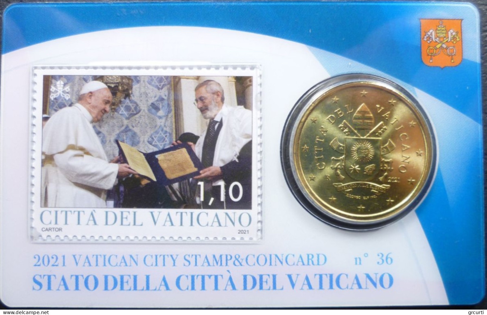 Vaticano - 50 Centesimi 2021 - Stamp & Coincard N. 36÷39 - UC# 6 - Vatican