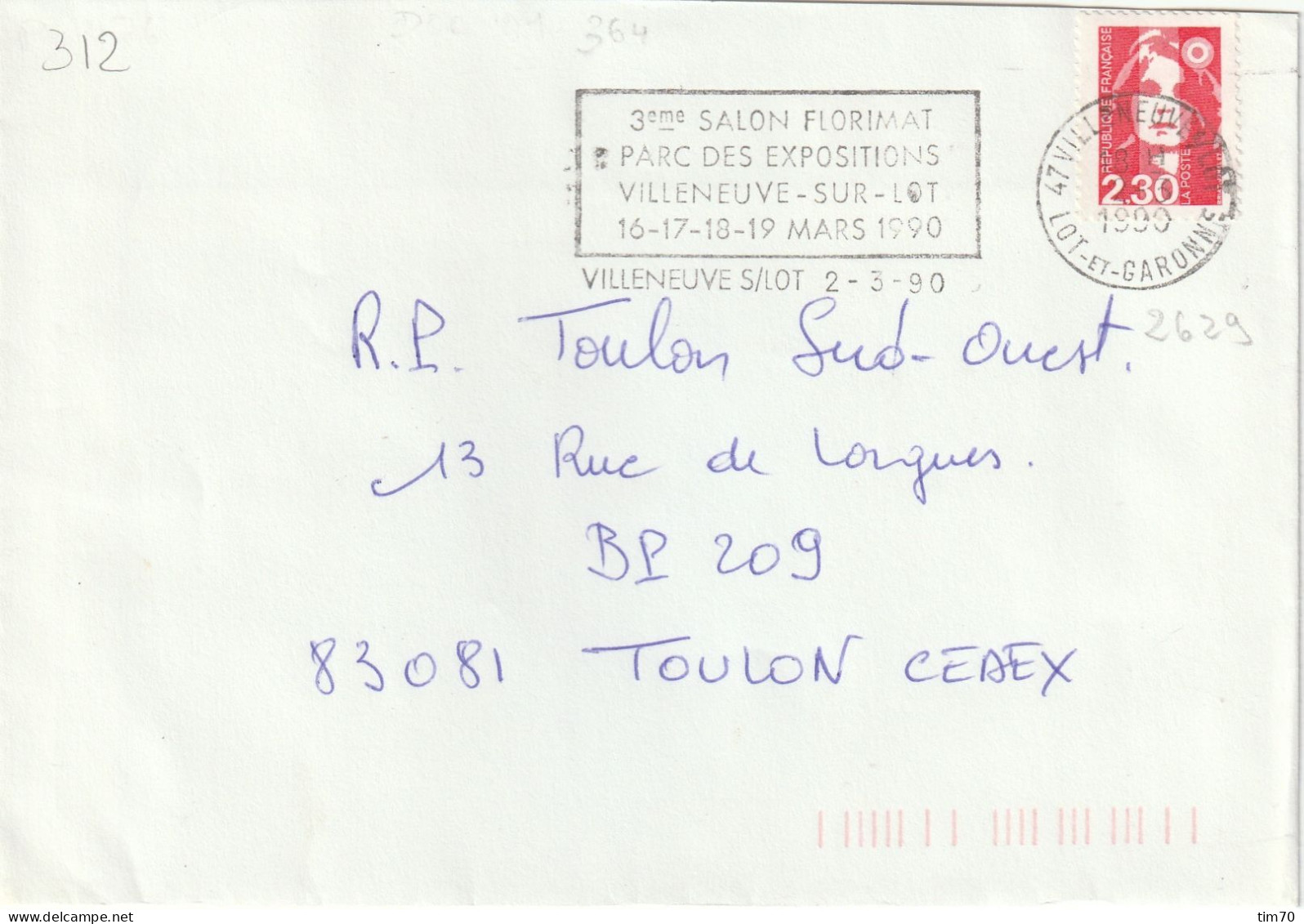 FLAMME  TEMPORAIRE       / N°  2629    47  VILLENEUVE  S / LOT - Mechanical Postmarks (Other)