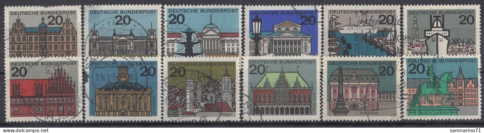 GERMANY Bundes 416-427,used,falc Hinged - Sonstige & Ohne Zuordnung