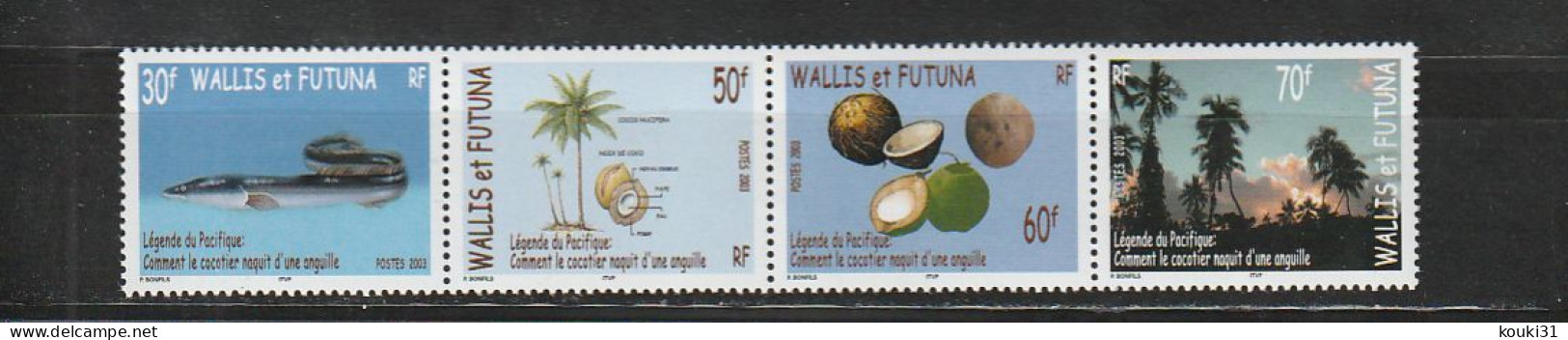 Wallis Et Futuna YT 605/8 ** : Légende , Anguille , Cocotier - 2003 - Unused Stamps