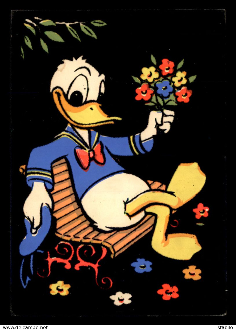 ILLUSTRATEURS - DISNEY - DONALD - CARTE VELOURS GAUFREE - Autres & Non Classés