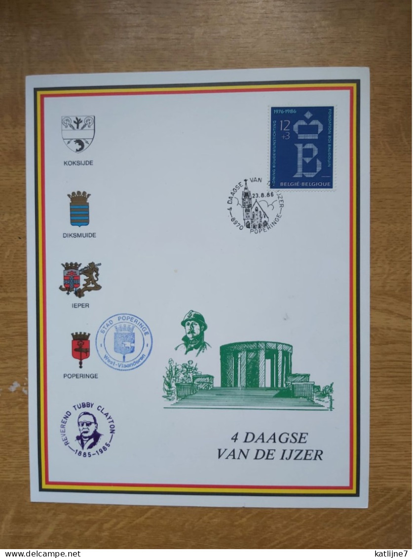 Vierdaagse Voettocht Van De IJzer  1986 - Documents Commémoratifs