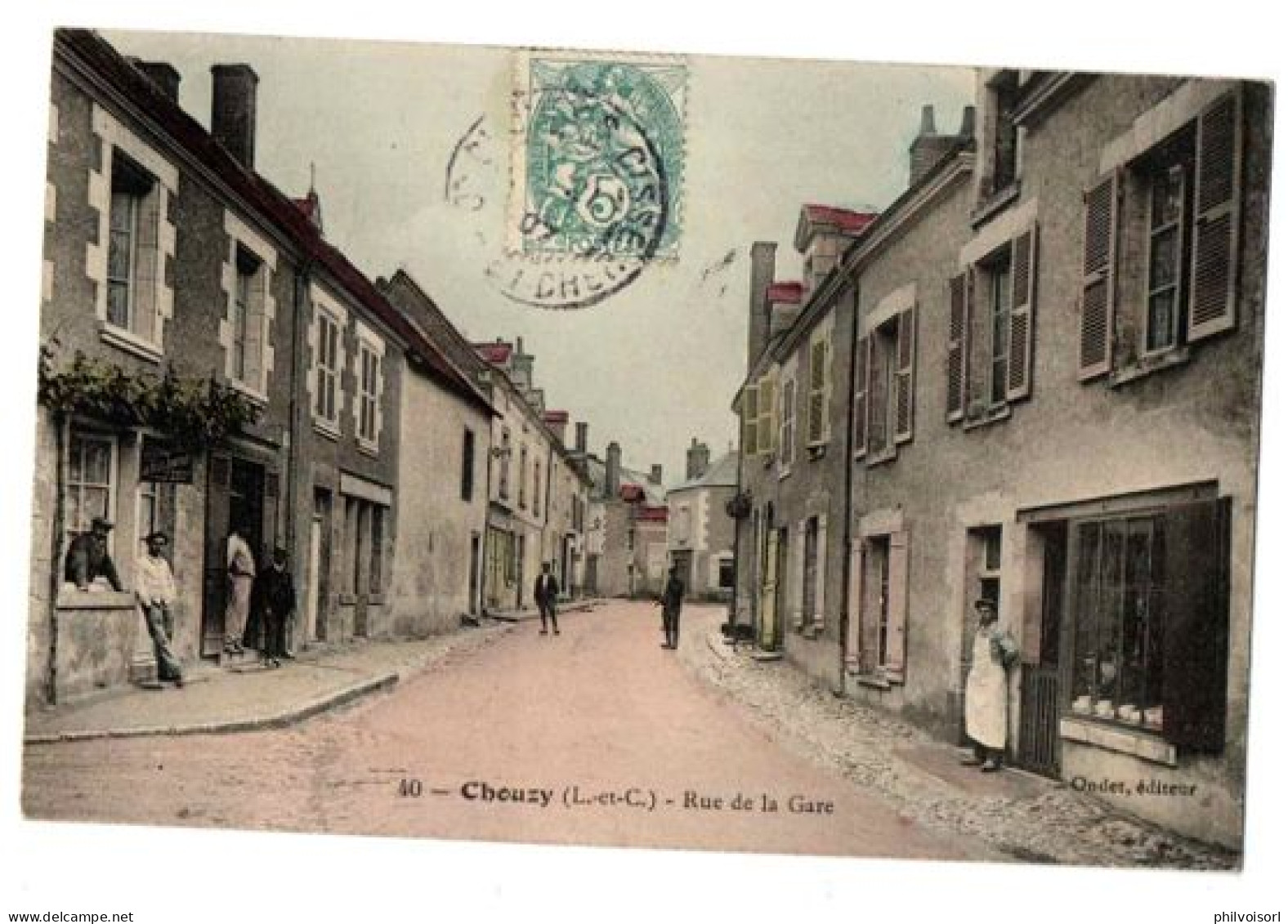 CHOUZY RUE DE LA GARE COMMERCES CARTE COULEUR  ANIMEE - Autres & Non Classés