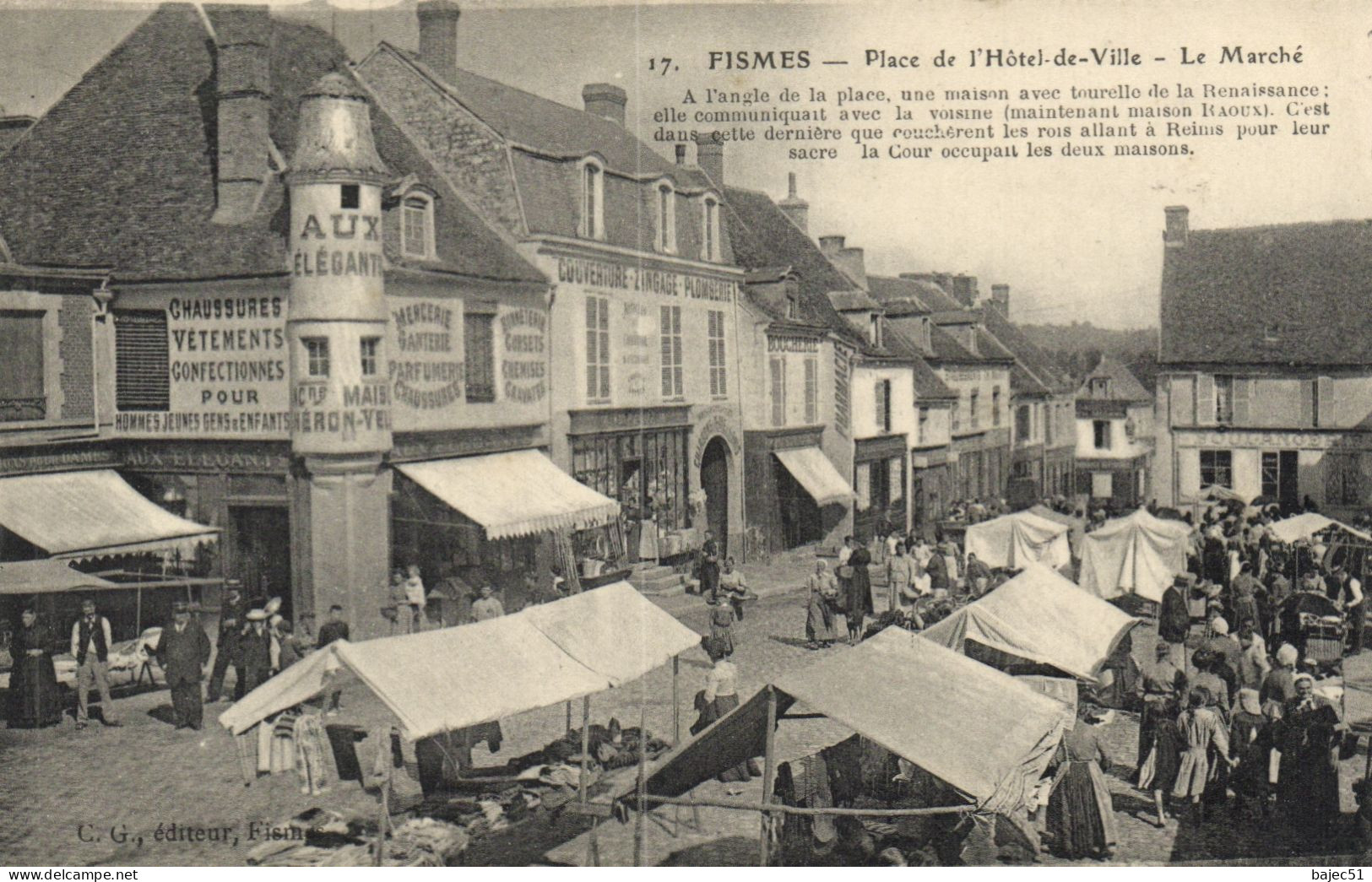 Fismes - Place De L'hôtel De Ville - Le Marché "animés" - Fismes