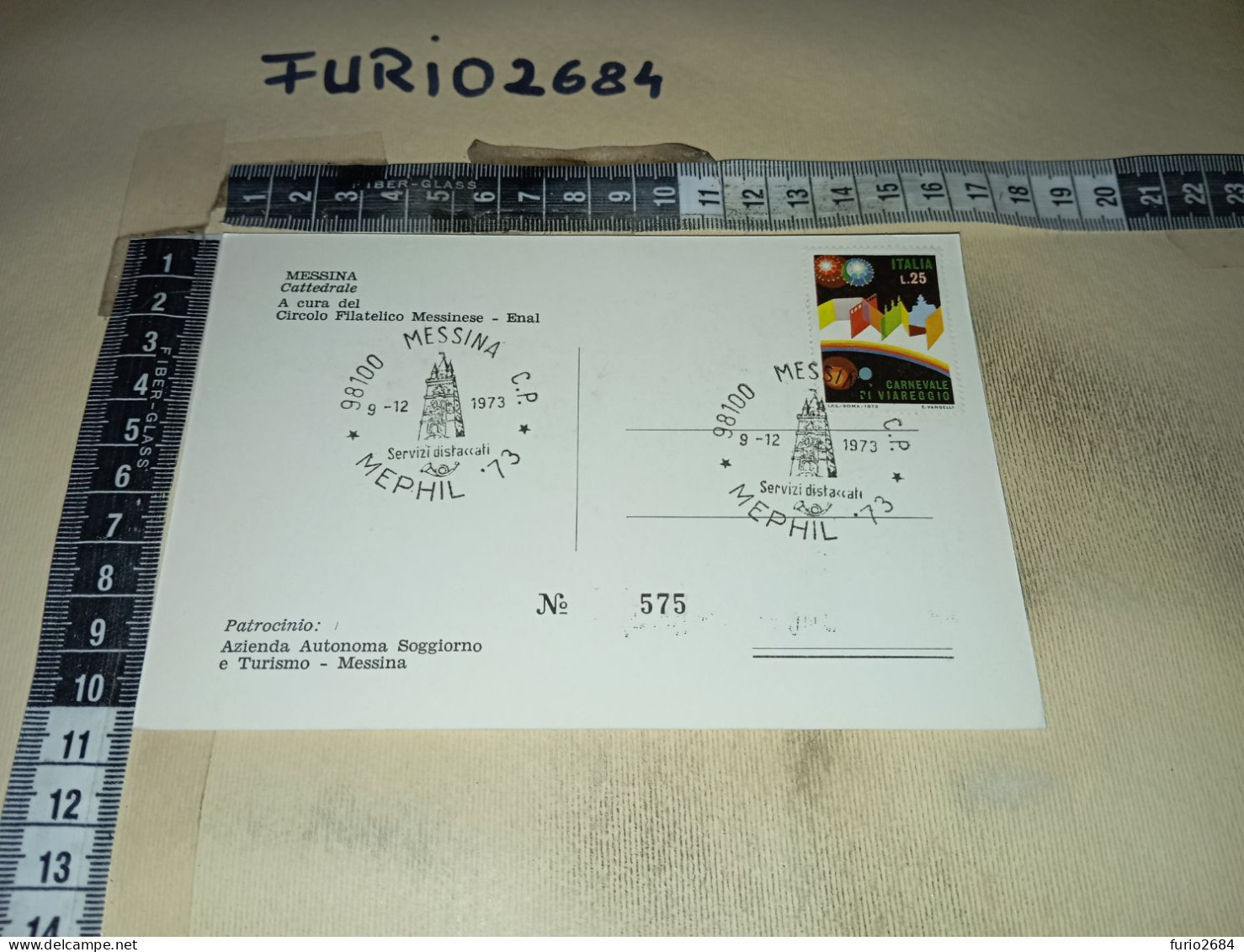 MX00251 MESSINA 1973 TIMBRO ANNULLO MEPHIL '73 MESSINA LA CATTEDRALE A CURA DEL CIRCOLO FILATELICO MESSINESE ENAL - 1971-80: Poststempel
