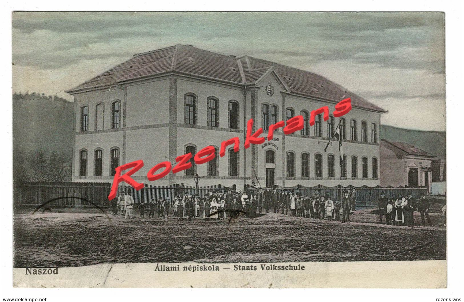 Rare Old Postcard CPA Naszod Năsăud Allami Nepiskola Staats Volksschule Romania Roumanie Transylvanie Transylvania - Rumänien