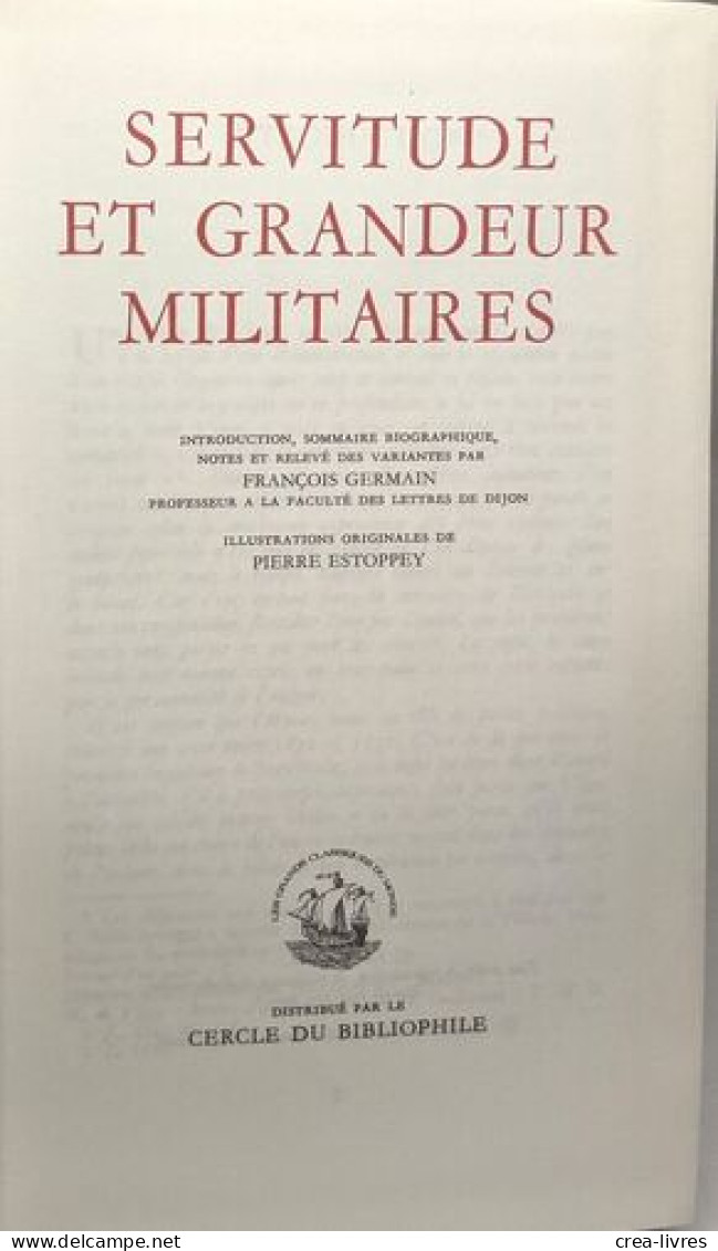 Servitude Et Grandeur Militaires - Sonstige & Ohne Zuordnung