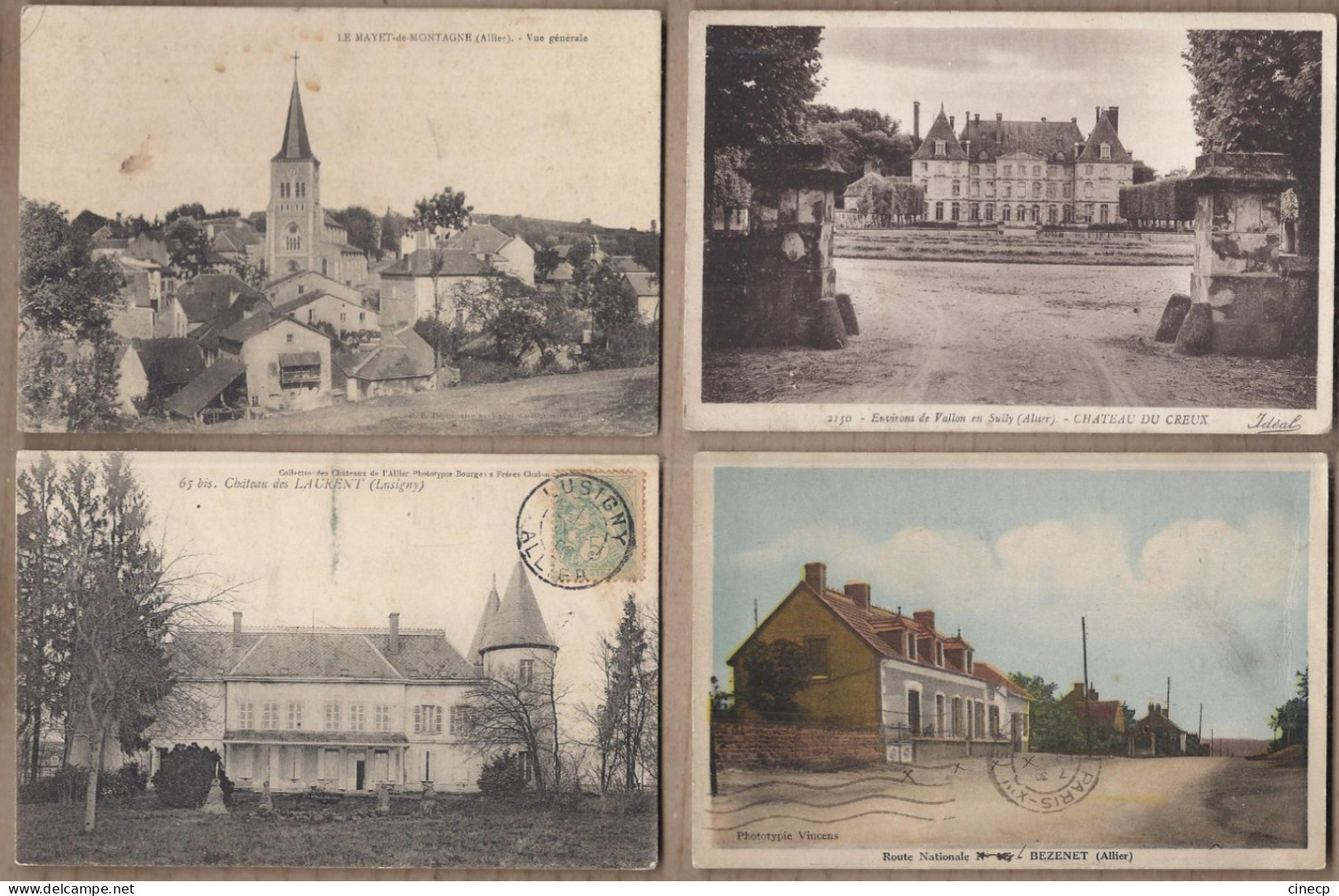 LOT 20 CPA 03 ALLIER - Qques CPSM Surtout VILLAGES Vues Générales Châteaux BOURBONNAIS Types Rue Eglises - Other & Unclassified