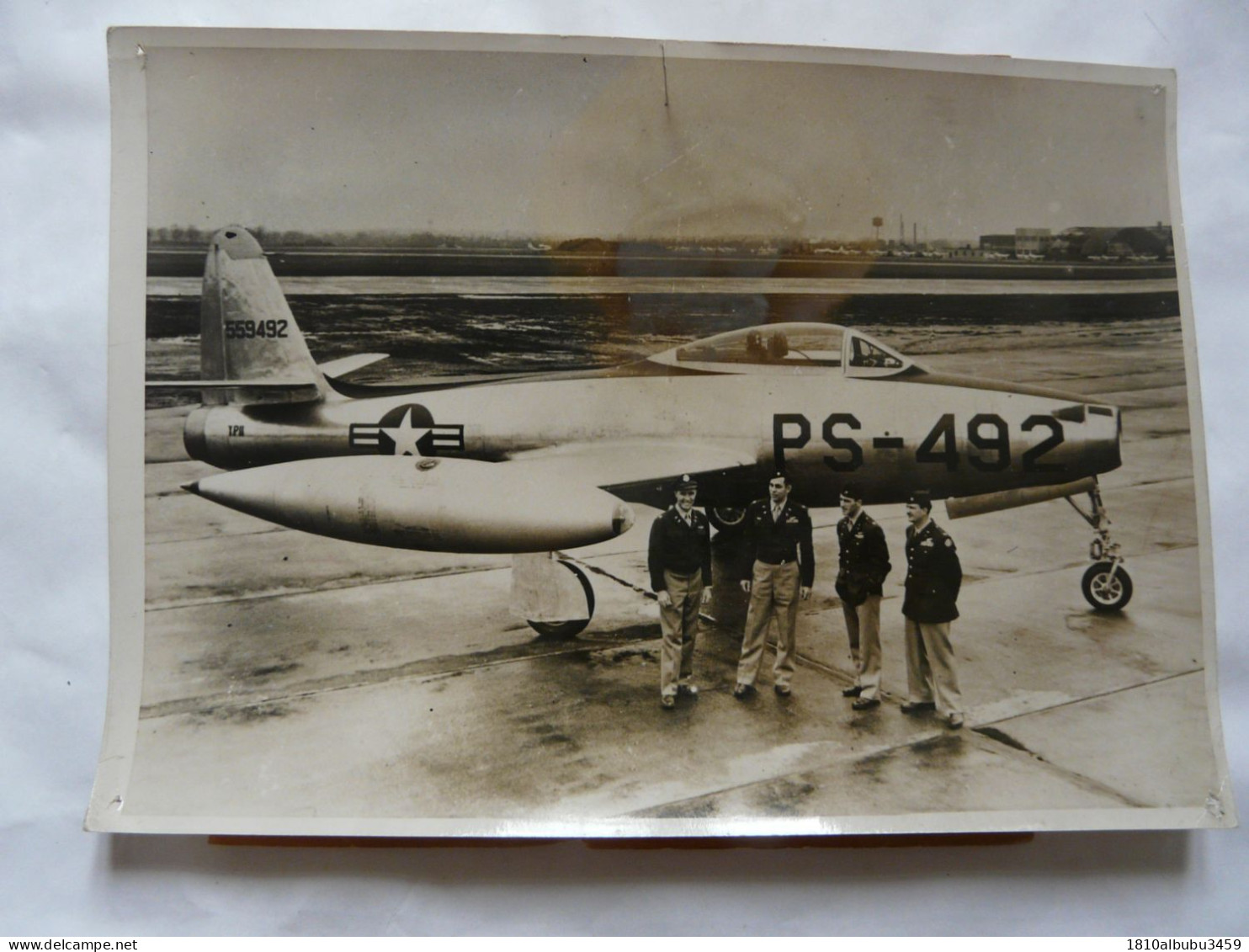 PHOTO ANCIENNE (13 X 18 Cm) : Scène Animée - AVION - RECORD DE VITESSE AMERICAIN - Farmingdale 1947 - Luchtvaart