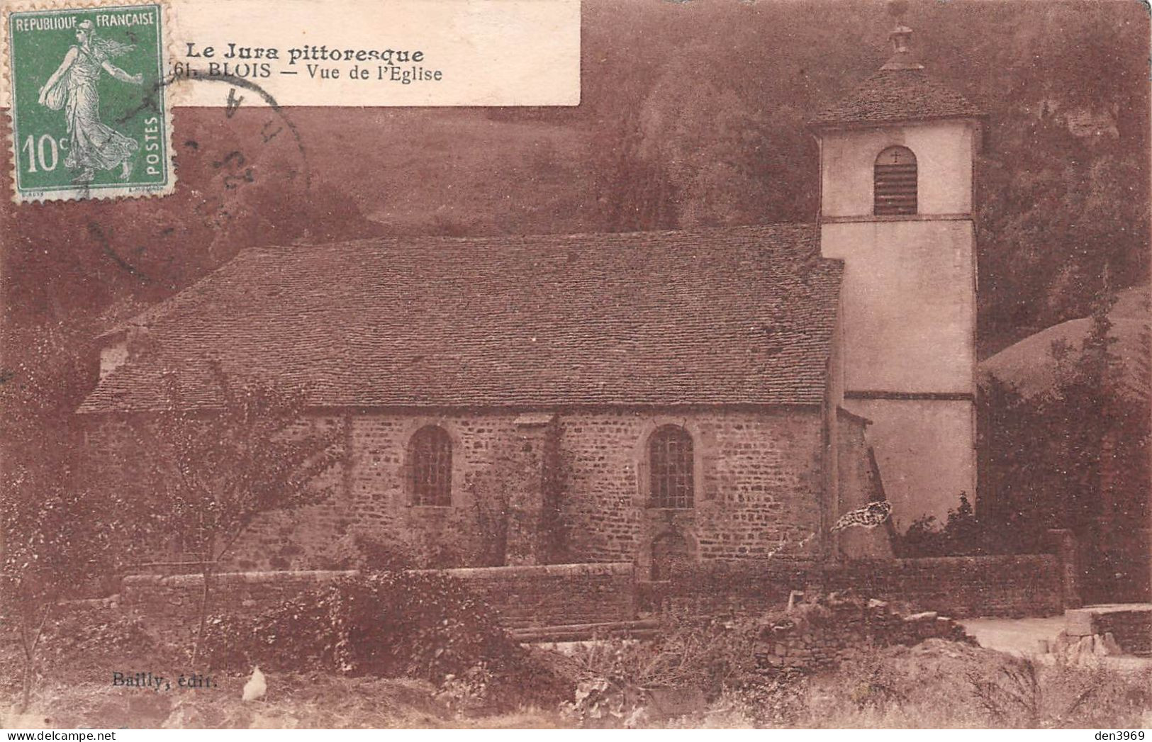 BLOIS-sur-Seille (Jura) - Vue De L'Eglise - Voyagé 1923 (2 Scans) Gédéon Bardet à Mauffans Par Sellières - Autres & Non Classés