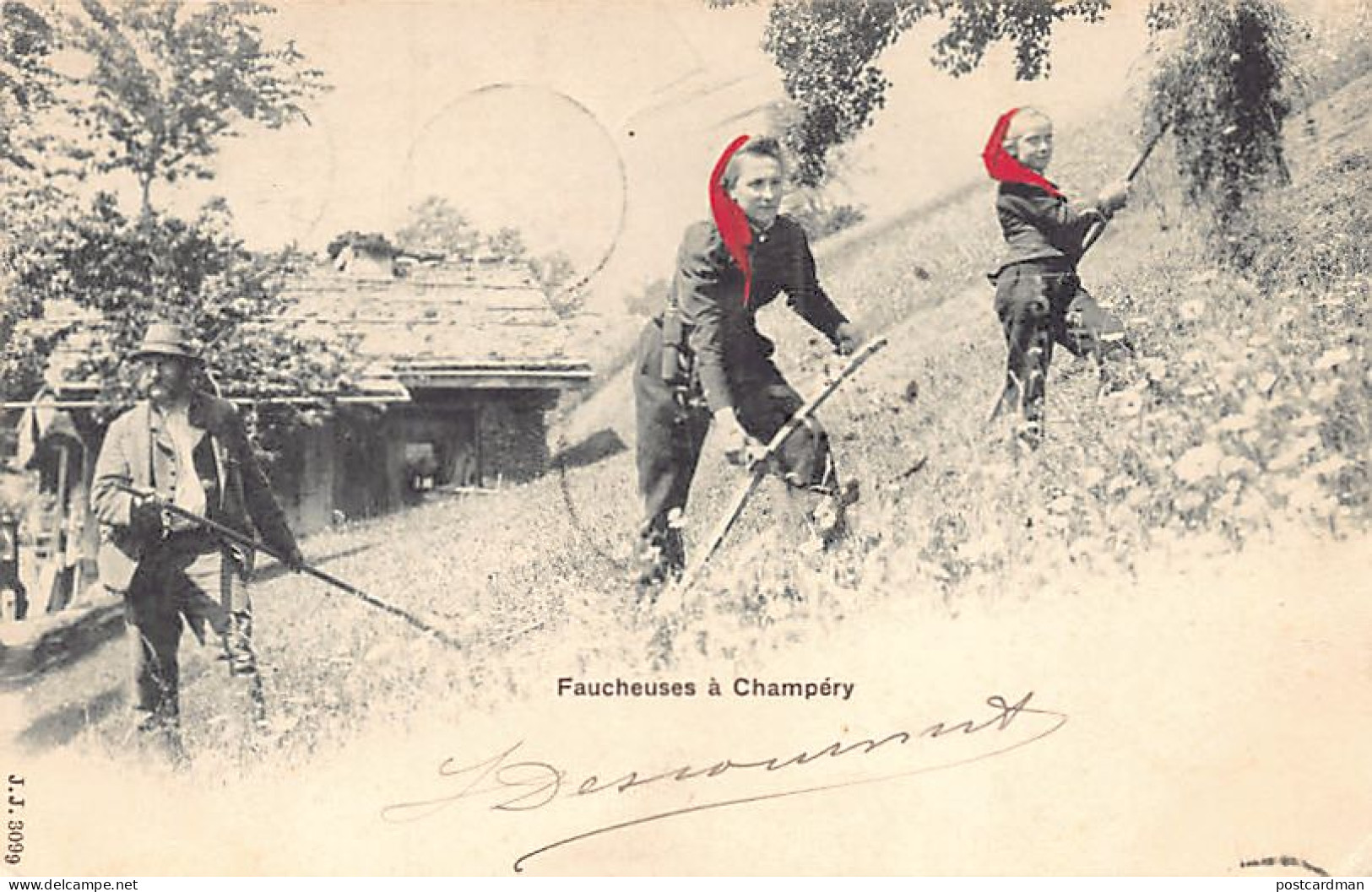 Faucheuses à Champéry (VS) Foulards Rouges - Ed. J.J. Jullien 3099 - Champéry