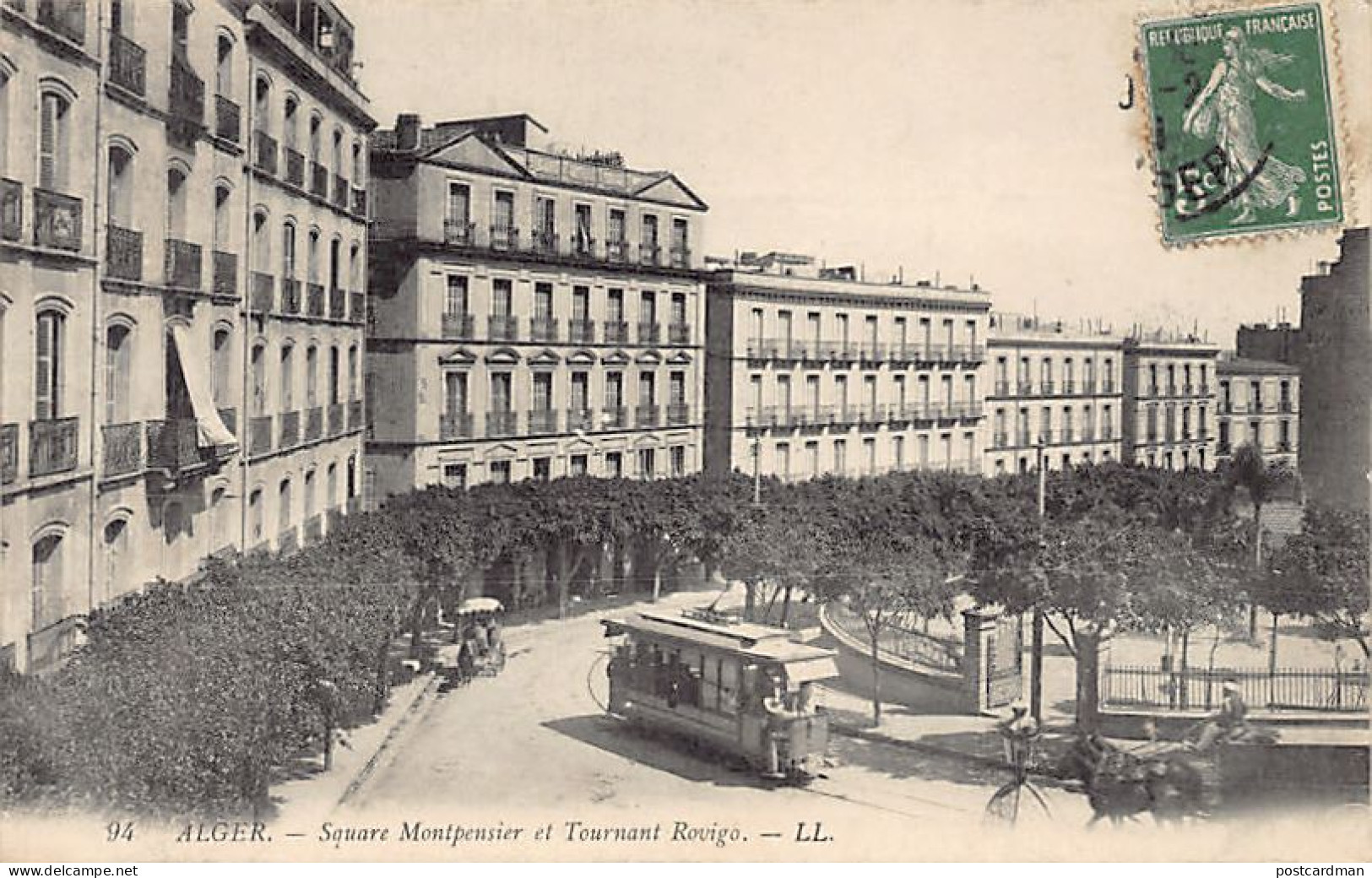 Algérie - ALGER - Square Montpensier Et Tournant Rovigo - Tramway - Algiers