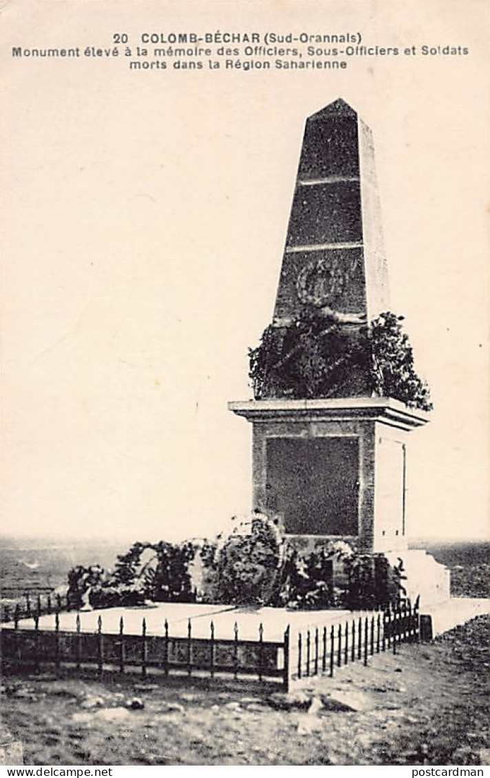 Algérie - COLOMB BÉCHAR - Monument élevé à La Mémoire Des Morts De La Région Saharienne - Ed. Ch. Pastor 20 - Bechar (Colomb Béchar)