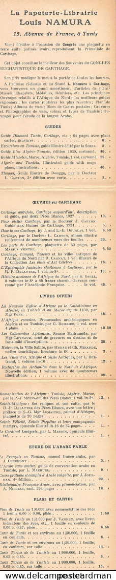 CARTHAGE - Carte Publicitaire Louis NAMURA Librairie Papeterie - Tunisia