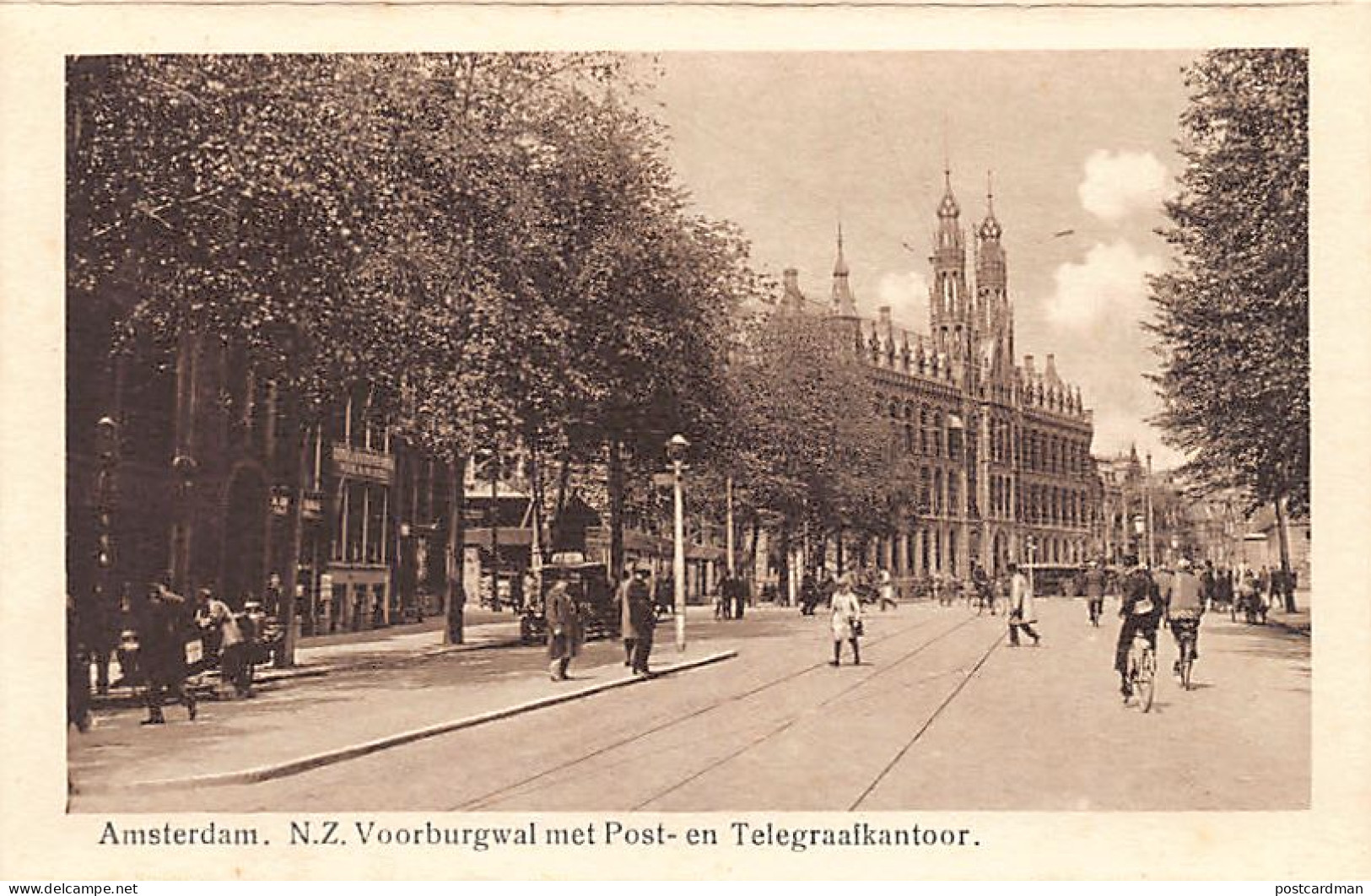 AMSTERDAM (NH) N.Z. Voorburgwal Met Post-en-Telegraafkantor - Amsterdam