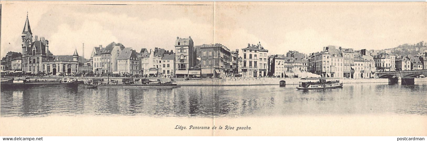 LIÈGE - Panorama De La Rive Gauche - CARTE DOUBLE - Liege