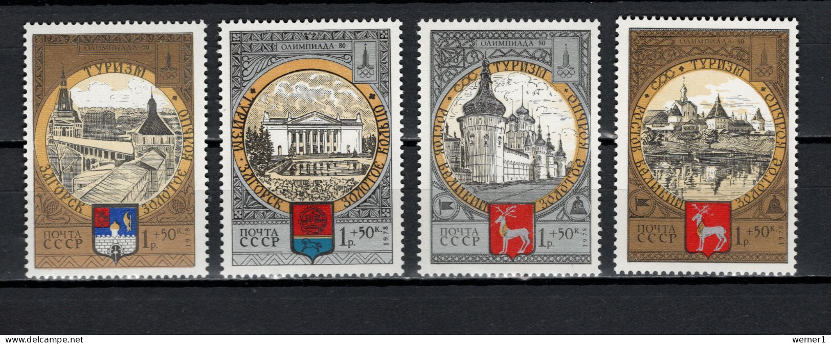 USSR Russia 1978 Olympic Games Moscow, Golden Ring Towns Set Of 4 MNH - Zomer 1980: Moskou