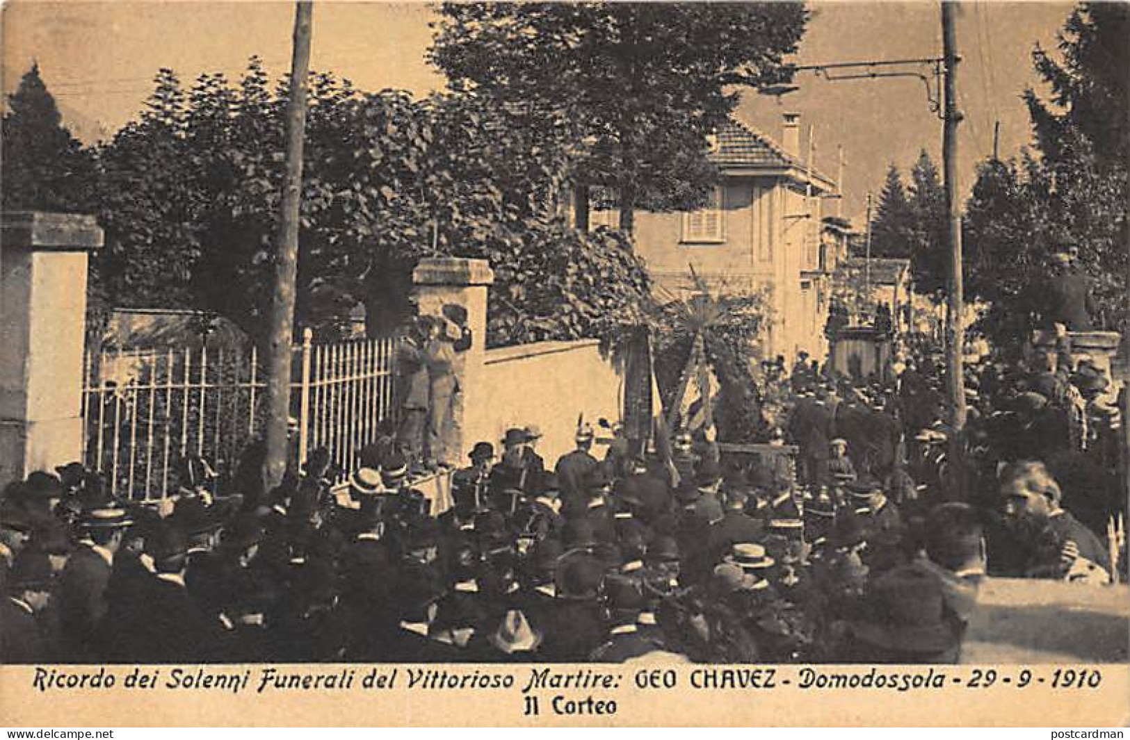 DOMODOSSOLA Piemonte - Funerali De Geo Chavez 29-9-1910 Il Corteo. - Autres & Non Classés