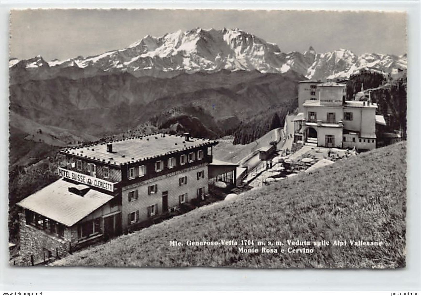 Svizzera - Monte Generoso (TI) Hotel Suisse Clericetti - Schweizerhof - Veduta Sulle Alpi Vallesane - Monte Rosa E Cervi - Autres & Non Classés