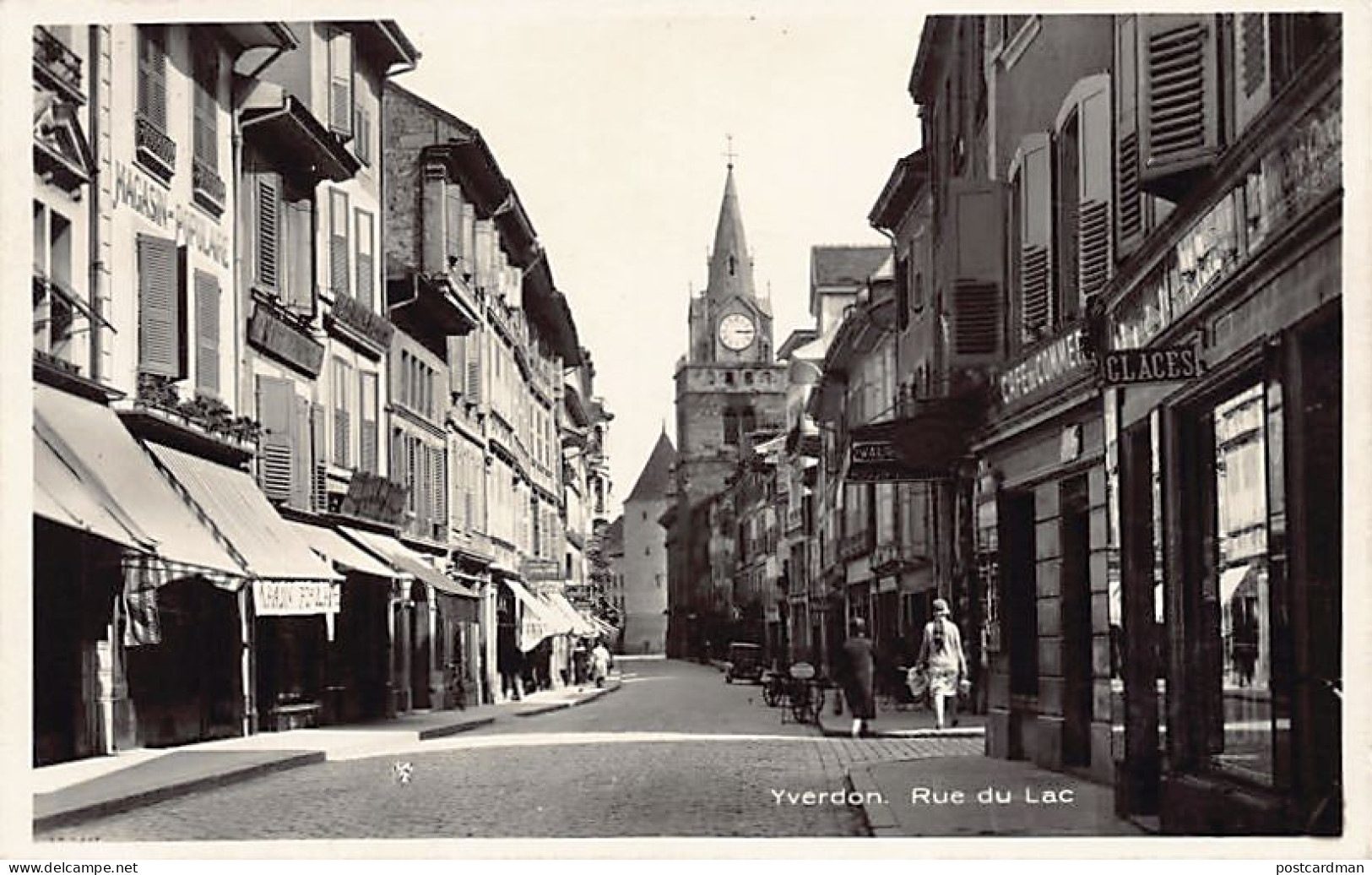 YVERDON (VD) Rue Du Lac - Café Du Commerce - Magasin Populaire - Ed. A. Deriaz 5542 - Yverdon-les-Bains 