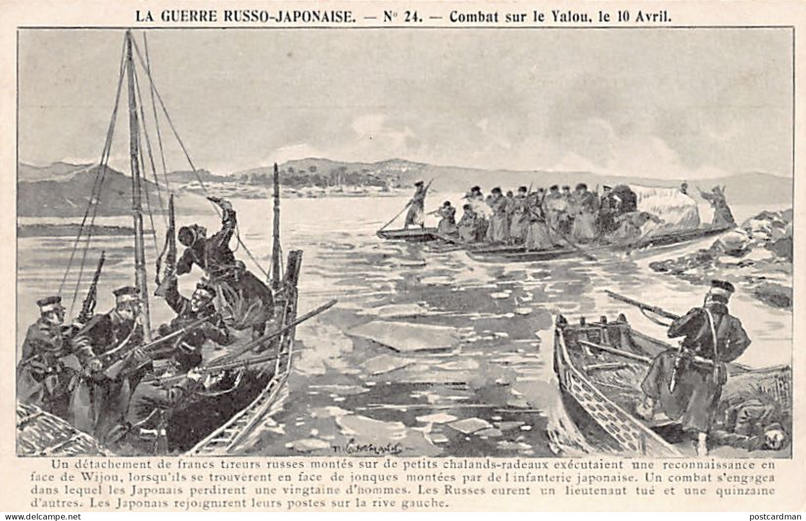 Korea - RUSSO JAPANESE WAR - Fighting On The Yalu River On April 10, 1904 - Korea, North