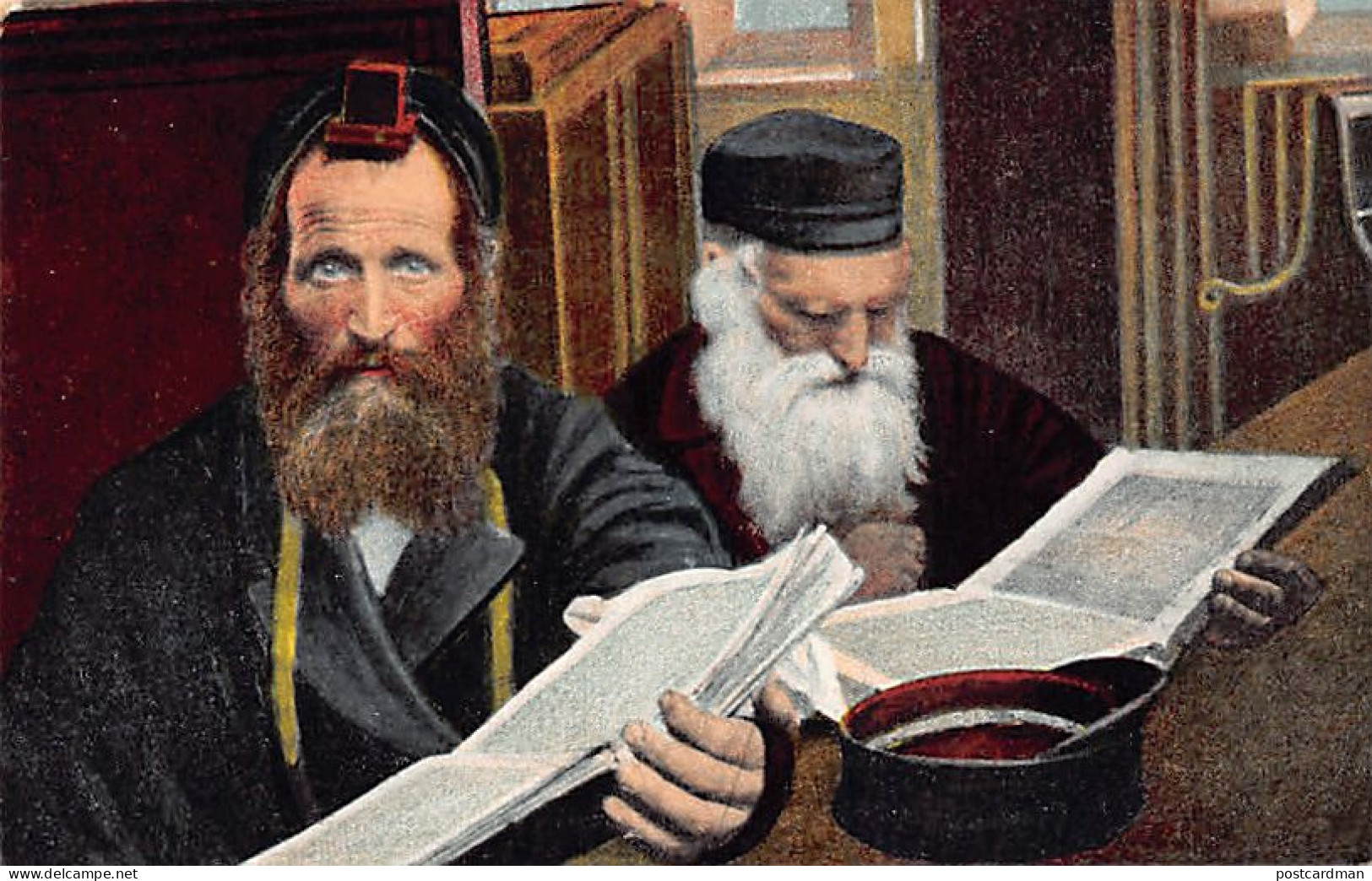 Judaica - POLAND - Jews In The Synagogue - Publ. A.J.O.  - Judaika