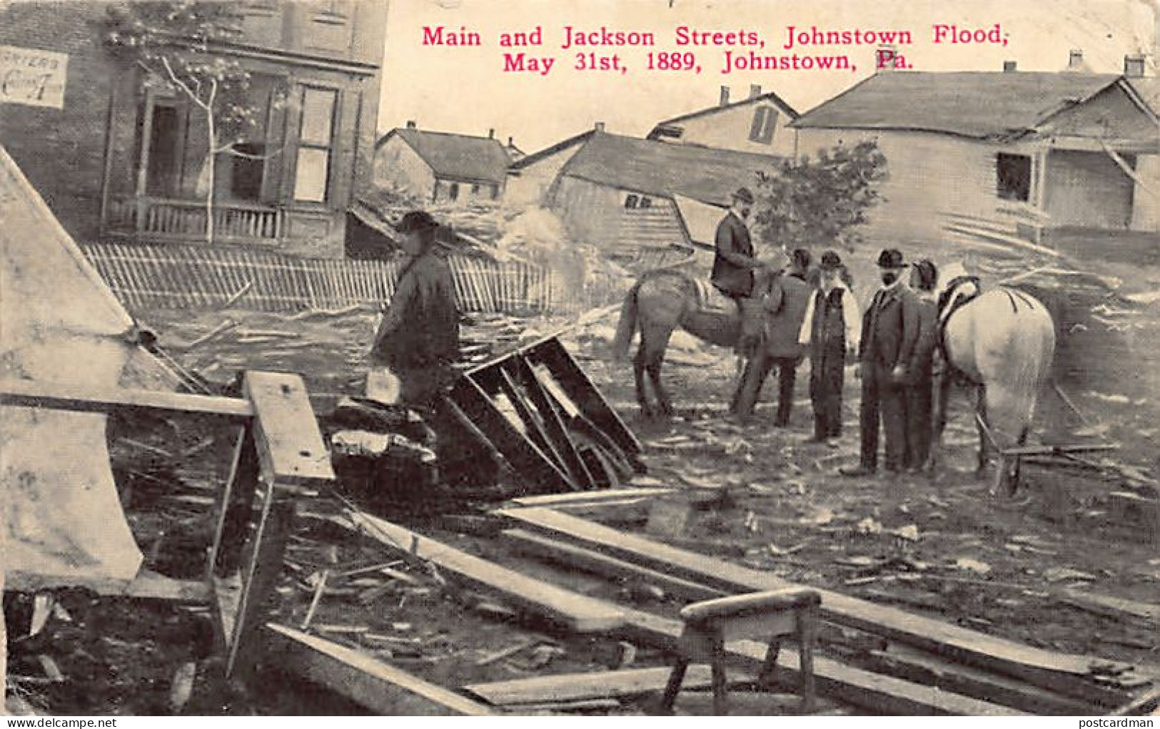 JOHNSTON (PA) Main And Jackson Streets - Johnston Flood, May 31st, 1889 - Autres & Non Classés