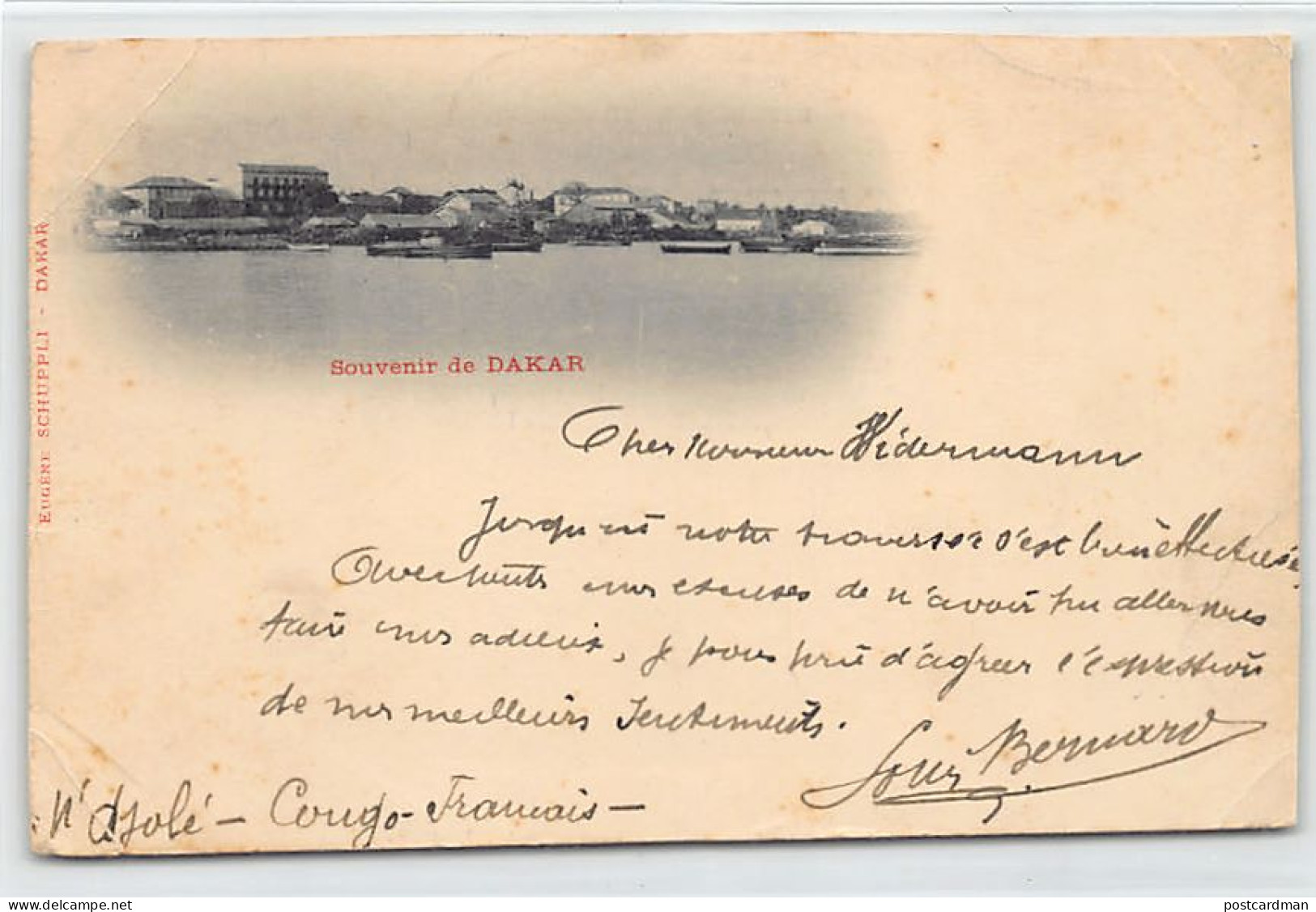 Sénégal - DAKAR - Souvenir De - CARTE VOYAGÉE EN 1899 - Ed. Eugène Schuppli  - Senegal