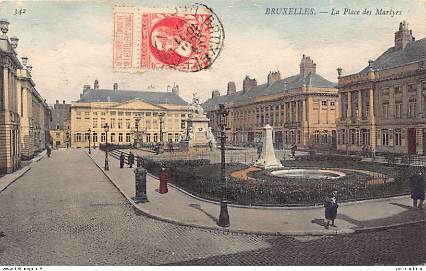 Belgique - BRUXELLES - La Place Des Martyrs - Ed. Neurdein ND Phot. 342 Aquarellée - Autres & Non Classés