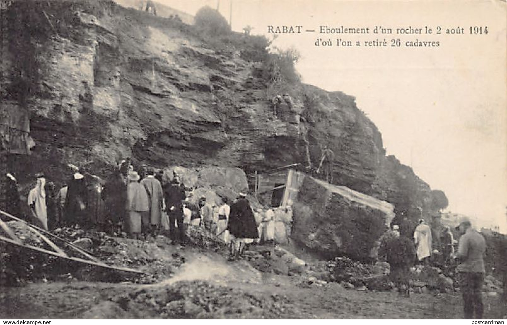 Maroc - RABAT - Eboulement D'un Rocher Le 2 Août 1914 D'où L'on A Retiré 26 Cadavres - Ed. Inconnu  - Rabat