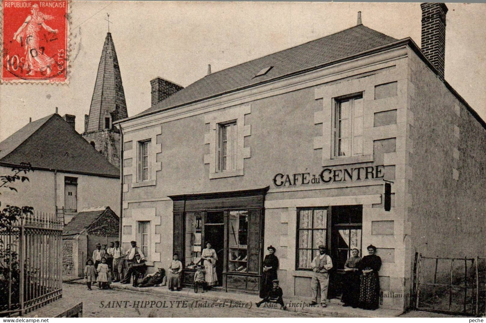 N°2591 W -cpa Sainte Hippolyte -café Du Centre- - Sonstige & Ohne Zuordnung