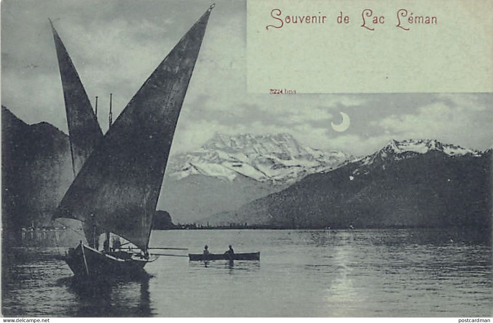 Souvenir Du Lac Léman (VD) Carte Bleue à La Lune - Other & Unclassified