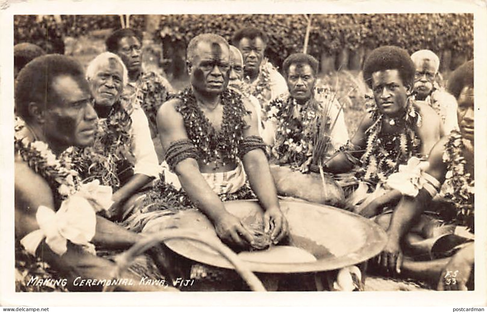 Fiji - Making Ceremonial Kawa - REAL PHOTO Year 1938 - Publ. Unknown  - Fiji