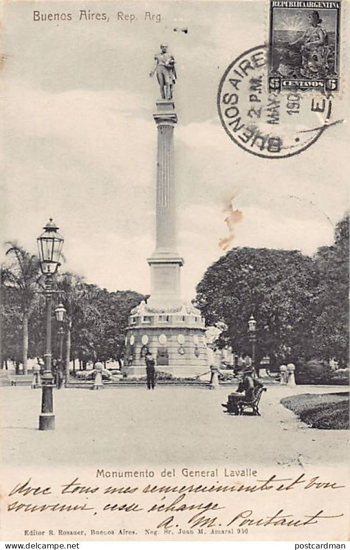 Argentina - BUENOS AIRES - Monumento Del General Lavalle - Ed. R. Rosauer 950 - Argentine