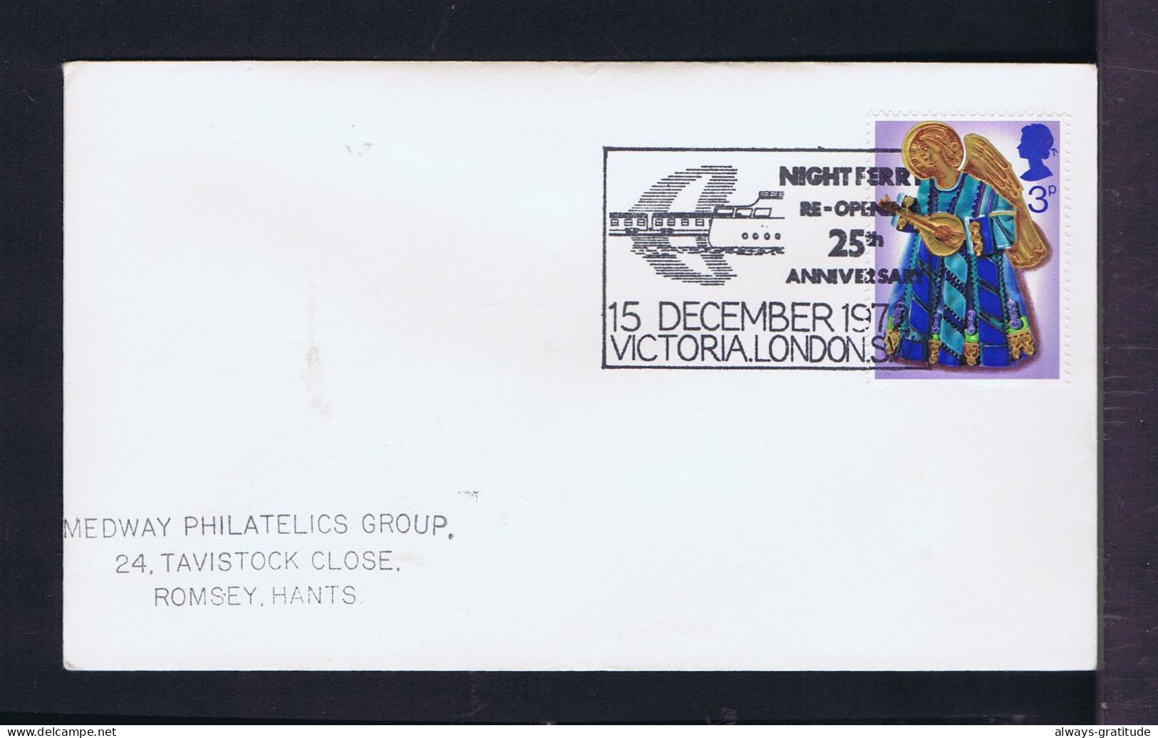 Sp10567 ENGLAND "NIGHT FERRY (re-open)" 25th Ann. Victoria -London 1972 Ships Railway Transports Mailed - Trains