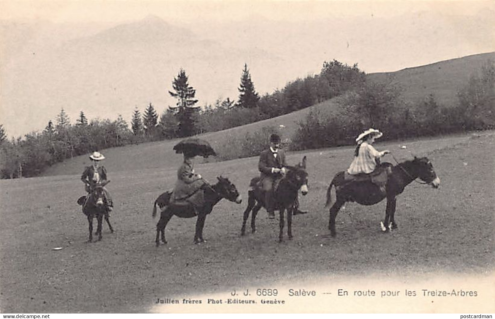 Salève (74) En Route à Dos D'âne Poour Les Treize-Arbres - Ed. Julien Frères 6689 - Altri & Non Classificati