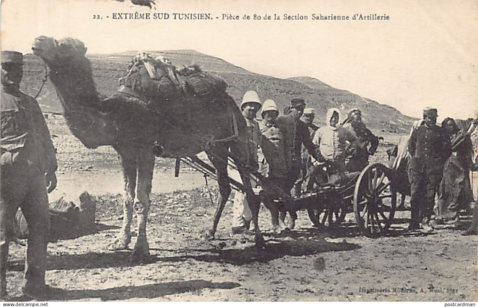 Tunisie - Extrême Sud Tunisien - Pièce De 80 Mm De Montagne De La Section Saharienne D'Artillerie - Ed. A. Muzi 22 - Tunisia