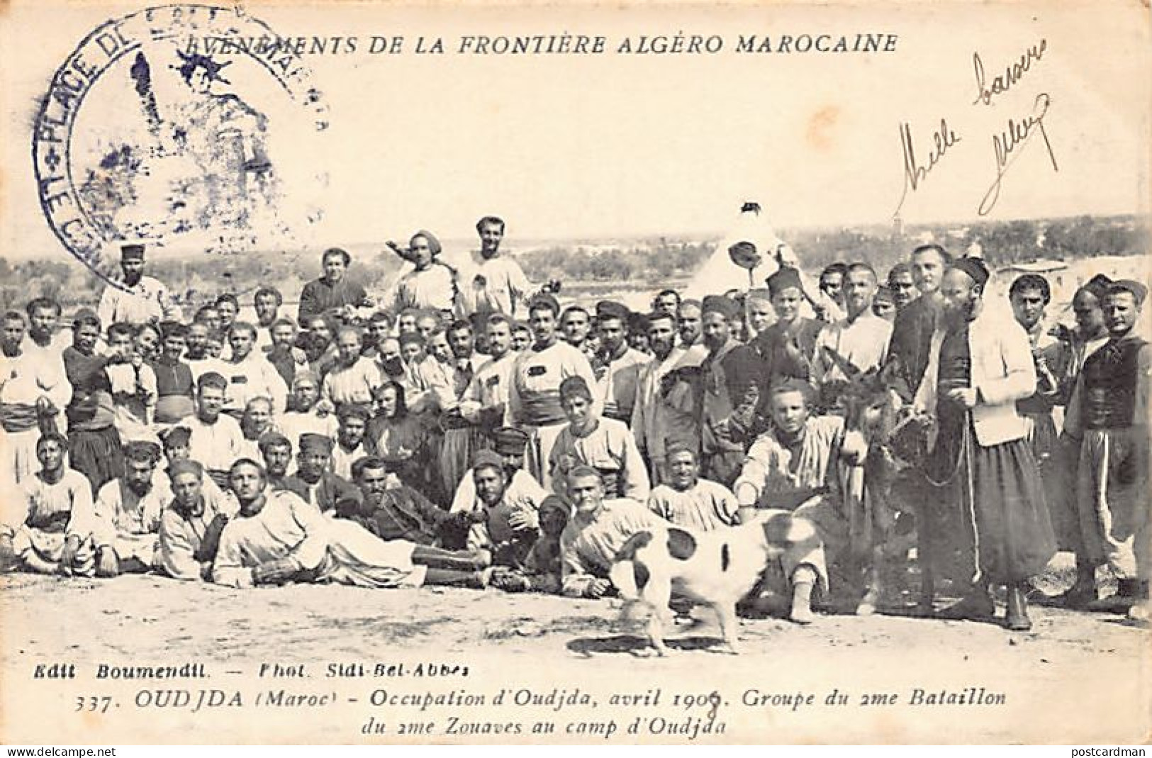 Maroc - Occupation D'Oujda, Avril 1907 - Groupe Du 2e Bataillon Du 2e Zouaves - Ed. Boumendil 337 - Autres & Non Classés
