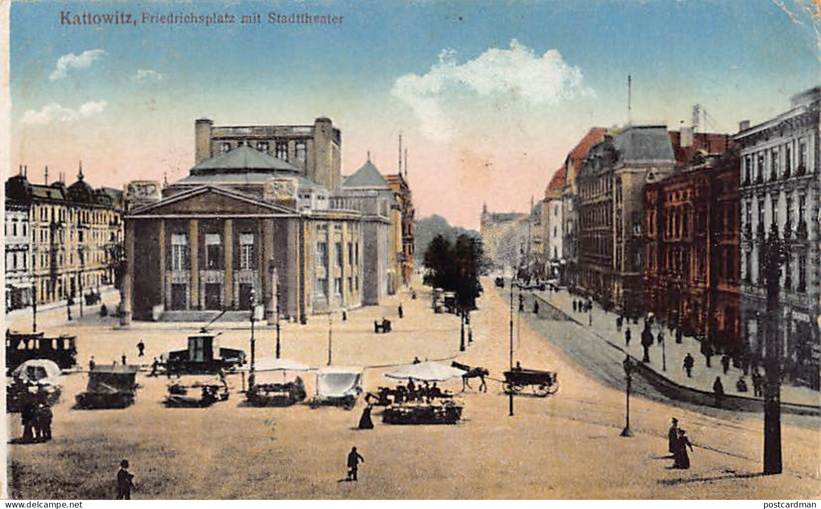 Poland - KATOWICE Kattowiz - Friedrichsplatz Mit Stadttheater - Polen