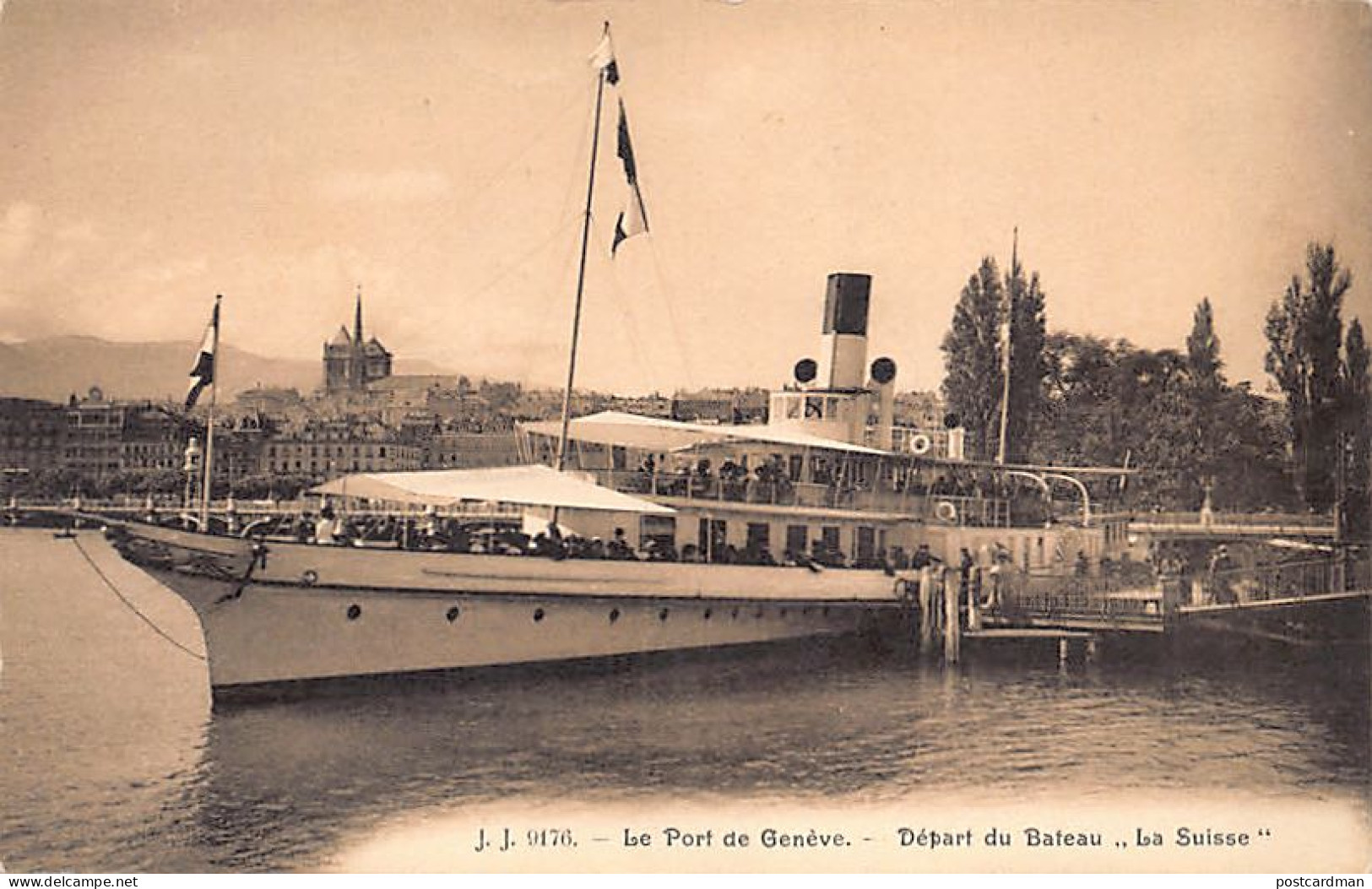 Le Port De Genève - Départ Du Bateau Salon La Suisse - Ed. J.J. Jullien 9176 - Genève