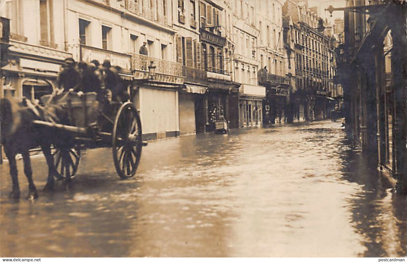 CAEN (14) Crue De L'Orne - Inondations - Rue De St-Jean - CARTE PHOTO - Ed. P. Surelle  - Caen