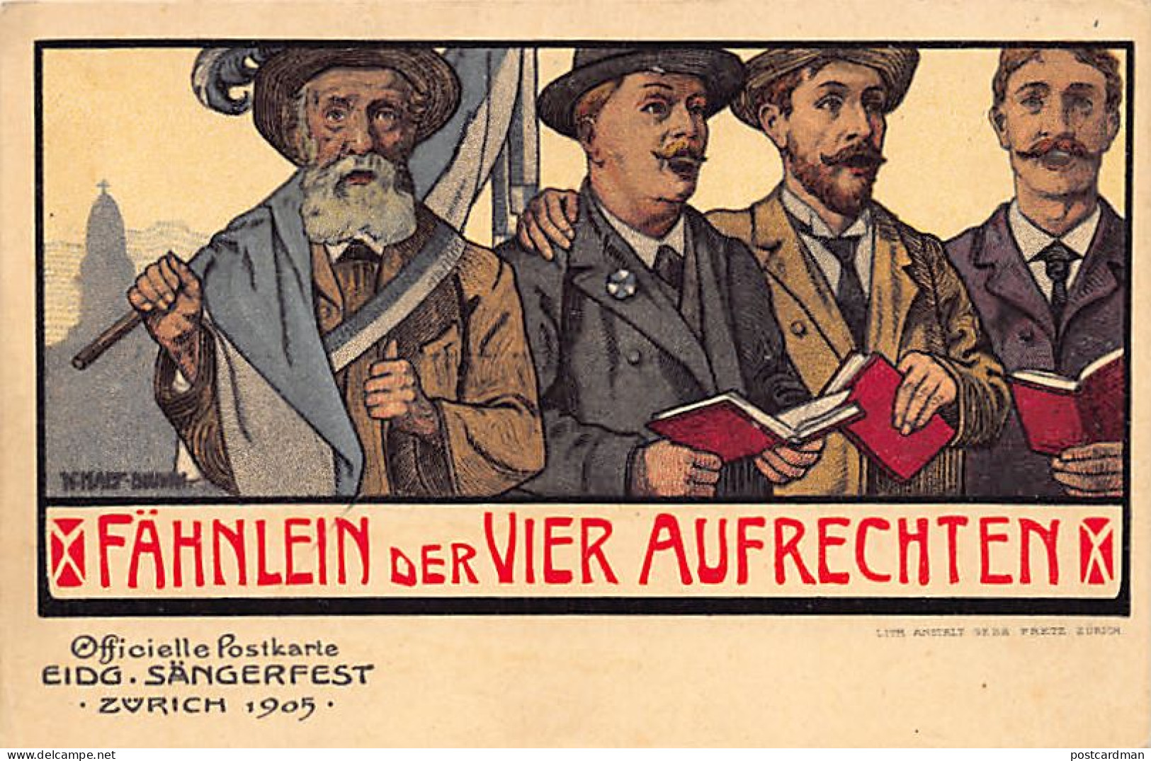 ZÜRICH - Offizielle Postkarte Eidg. Sängerfest Zürich 1905 - Verlag Geb. Fretz  - Zürich