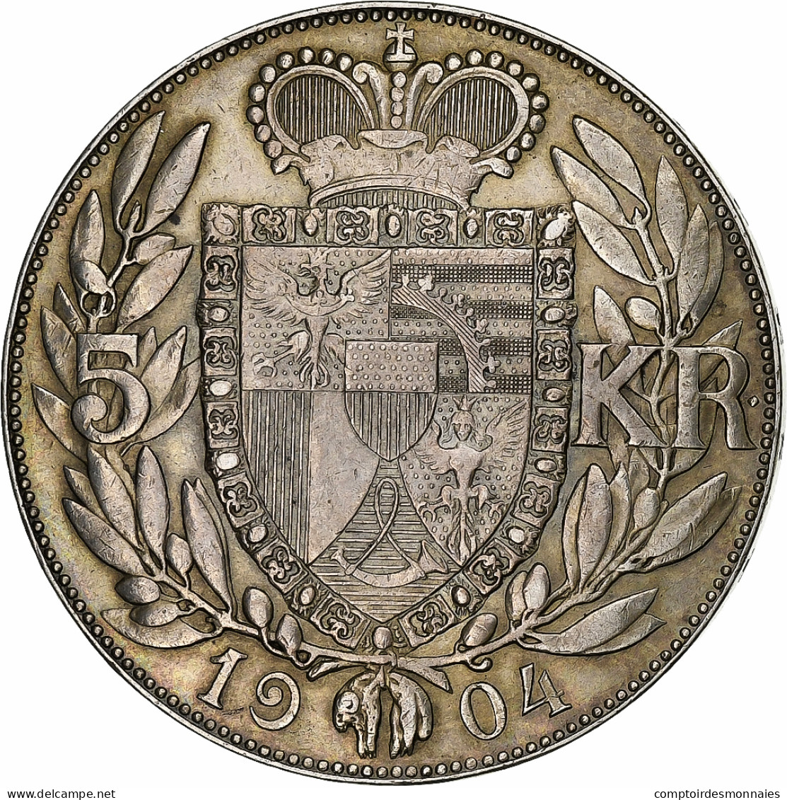 Liechtenstein, Prince John II, 5 Kronen, 1904, Bern, Argent, TTB+, KM:4 - Liechtenstein